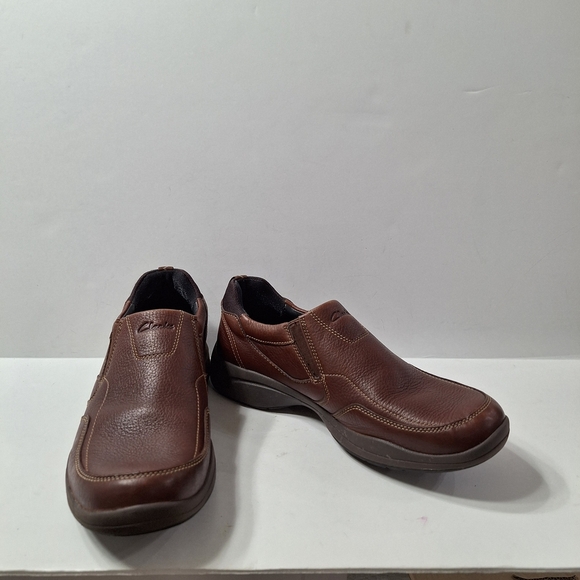 Clarks 1825 Men’s Brown Leather Classic Comfort Versatile Slip-On Loafer Size 12 - Picture 10 of 14